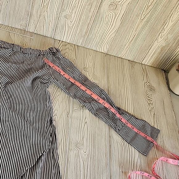 Rag & Bone Black and White Striped Off The Shoulder Silk Top, Women's XXS - Picture 9 of 9